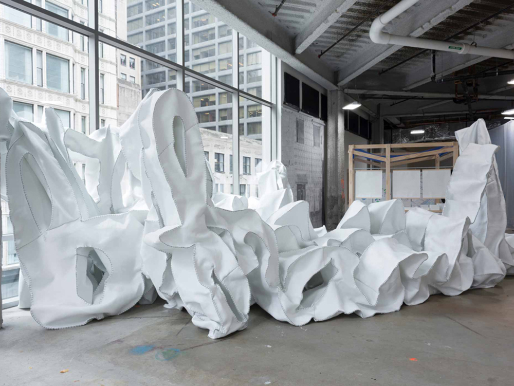 White Fabric Large Scale Installation