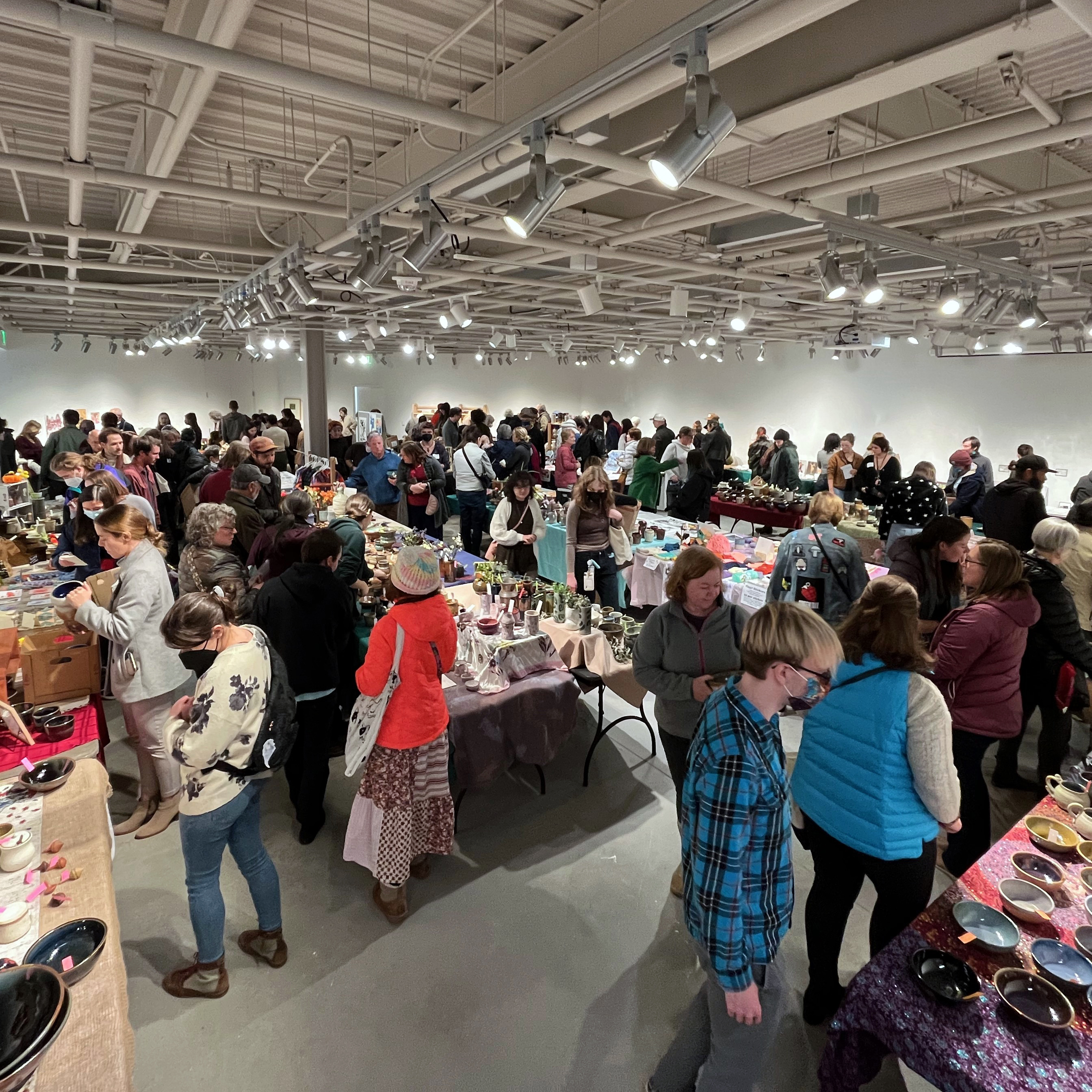 lots of people at the art sale