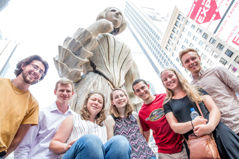 Image of students in NYC at opening