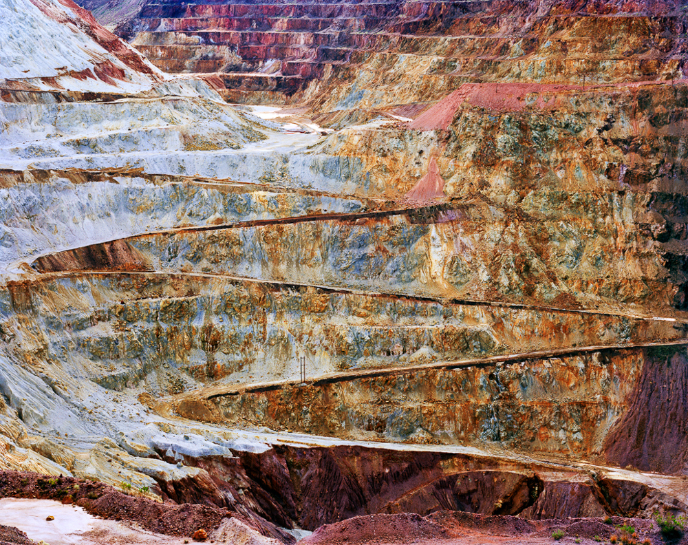 colorful cross-section of mineral mine canyon