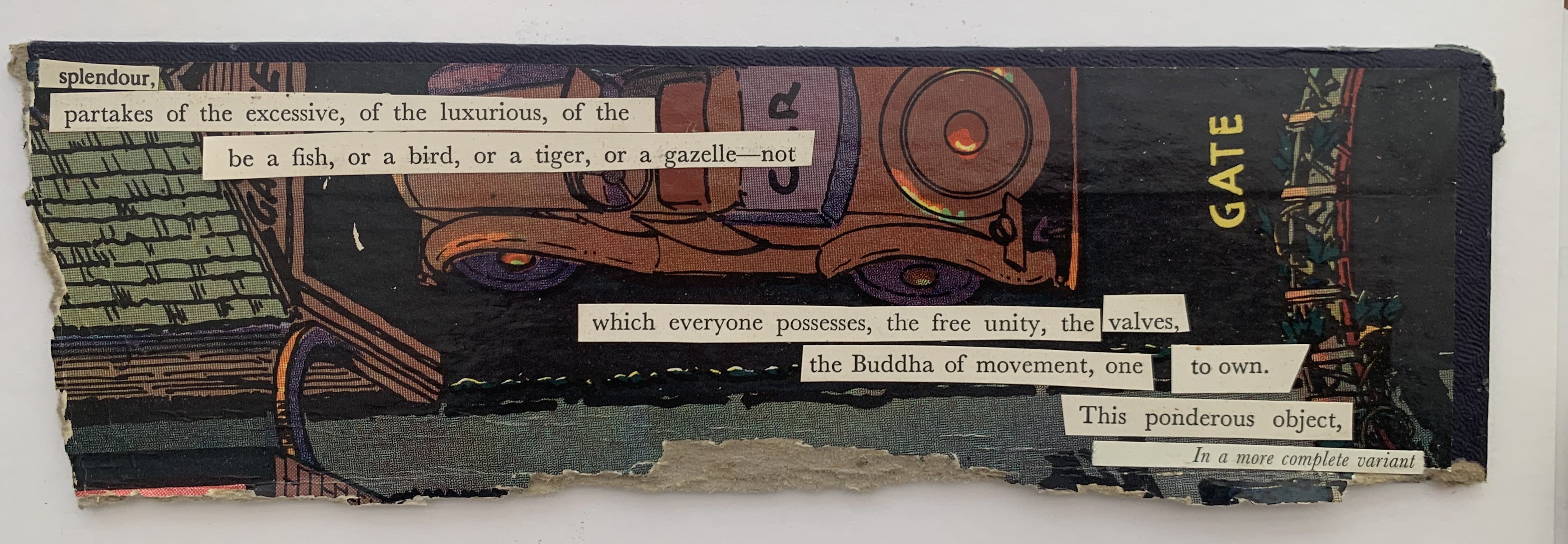 text and car collage