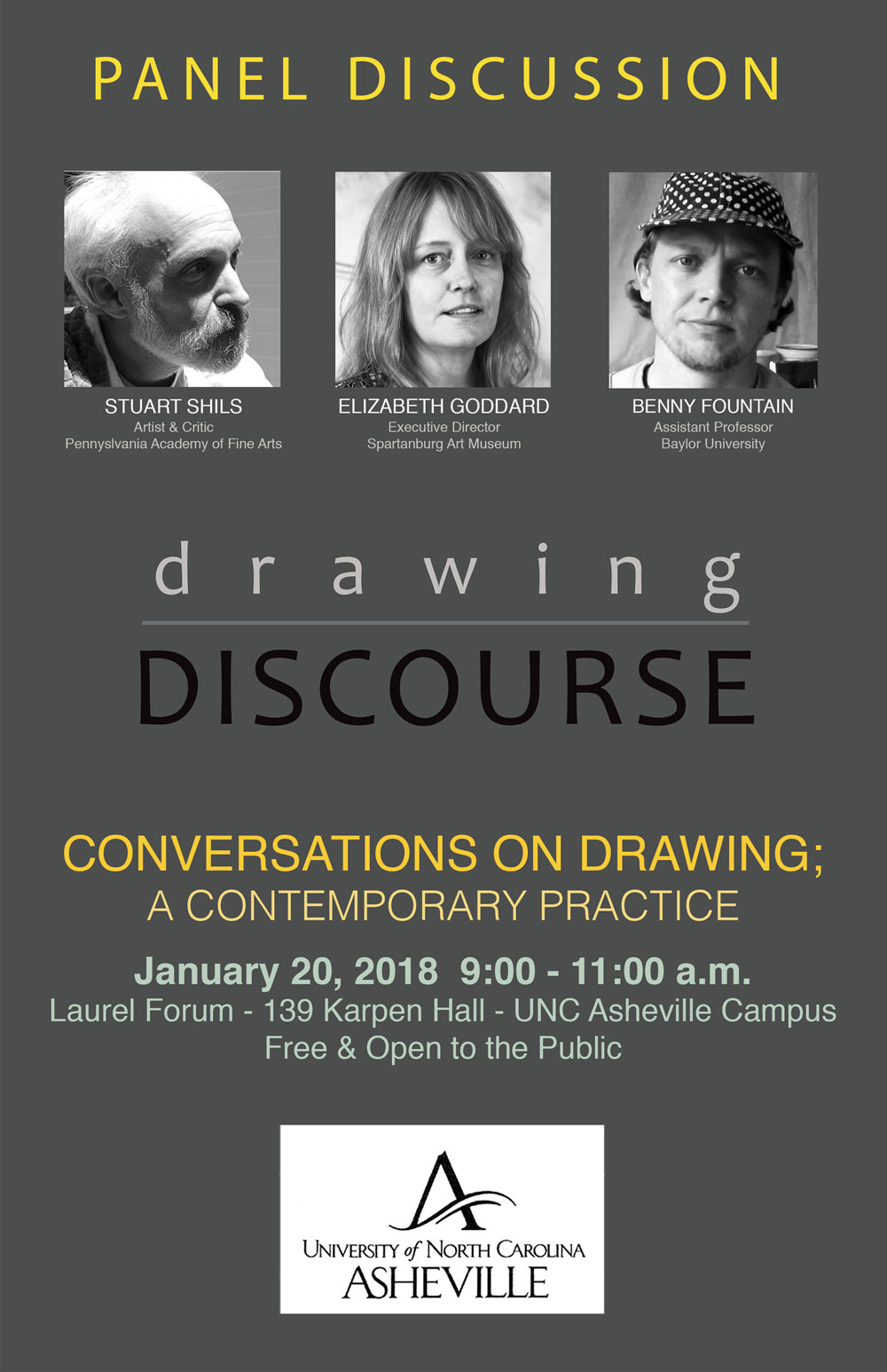drawing discourse panel discussion poster
