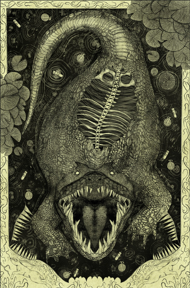 Digital drawing of alligator