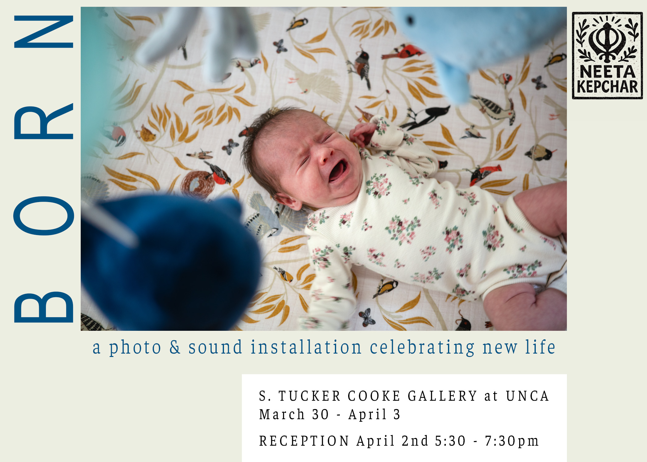 A Baby looks up and screams.