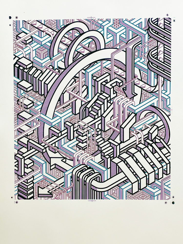 Screenprint of tesselation